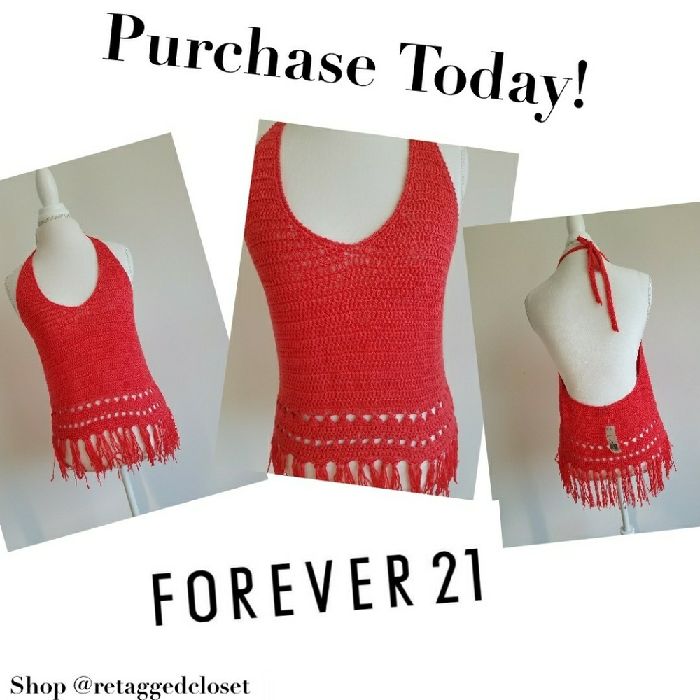 Forever 21 Crochet Halter Top